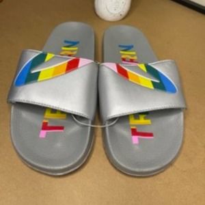 Tretorn Tragrant Gray Rainbow Slide Flip Flop Shoe Sandal Size 11M NWOT